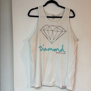 Diamond Supply Co. Cream Tank with Black Diamond Design